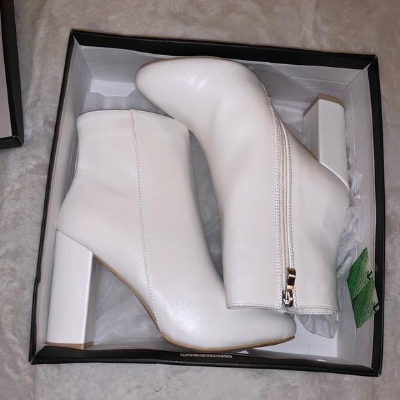 White Faux Leather Boots | Poshmark